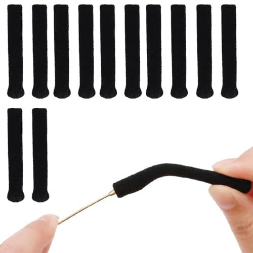 JYXNU 6Paia Copertura Aste per Occhiali Antiscivolo, Cuscini per le orecchie per occhiali in morbido, Cuscinetti per Le Orecchie Degli, Cuscinetti Auricolari in Maglieria Accessori per Occhiali, Nero