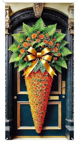 Banderolas De Pascua, 90 x 180 cm Impermeable Conejito Lindo, Letrero para Puerta Principal Exterior, para Interior Exterior Entrada Celebración Fiesta de