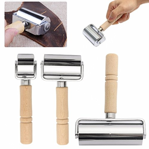 MASUNN 26/60/100 Mm Pegamento De Cuero Bordes De Laminación De Rodillos Artesanales Bricolaje Pliegue Herramienta-B(60 mm)