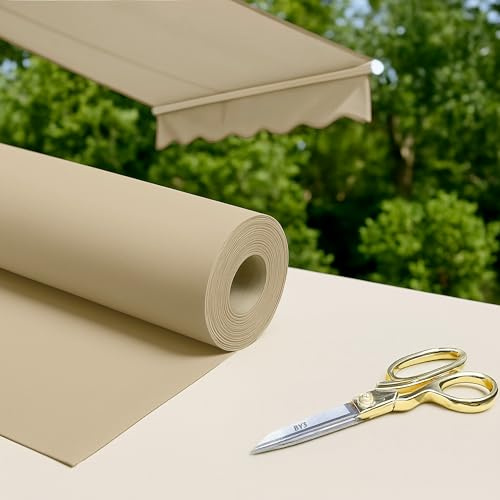 Byour3 - Tejido por Metro para Toldos Exteriores Protección UV Sombra Balcón Veranda Lonas Gazebo Lateral Abatible Pérgola Toldo Camper Cojines Barco (Beige, 200 cm Ancho Rollo)