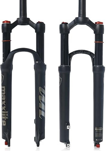 ZTZ Horquilla de bicicleta de montaña, 26 27.5 29 pulgadas, horquilla de aire de suspensión MTB, ajuste de rebote, viaje 120 mm, QR 9 mm, tubo recto de 1-1/8, horquilla delantera ultraligera para