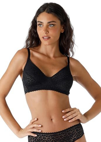 Lovable Reggiseno Senza Ferretto in Pizzo Elastico | Coppe Taglio a Due | vestibilità Naturale, Comfort e Femminilità | Value Elegance Donna, Nero, 36 / 4D
