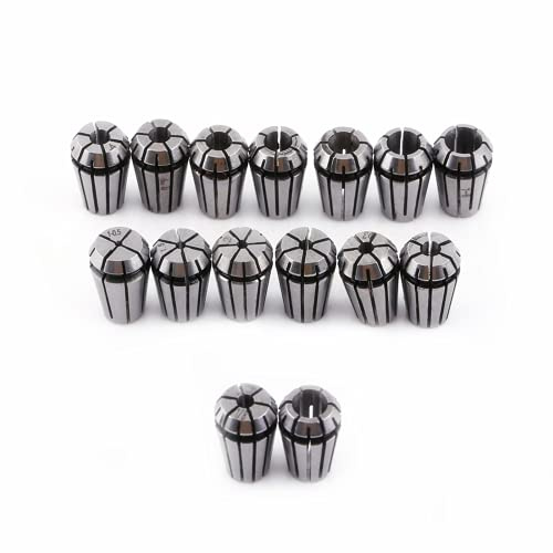Juego de pinzas Er11 15 piezas Juego de pinzas de resorte ER11 para máquina de grabado CNC y herramienta de torno de fresado