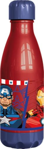 Tataway Marvel Avengers Iron Man Hulk Captain America 560 ml Kunststoff-Kinderflasche mit Schraubverschluss