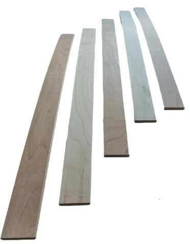 EBAC Literie Lot de 5 Lattes spécial/bz/clic clac | 580x53x8 mm | Bois hêtre Durable - 7 Plis | Remplacement - Rechange - Renfort pour sommier/bz/clic clac/canapé