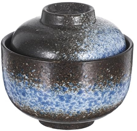 Amosfun Pentola in Ceramica Per Stufati in Stile Giapponese Con Coperchio Ciotola Per Zuppa E Vapore Per Uova Dessert Yogurt Frutta Insalate Per Casa E Cucina 4.09 Pollici