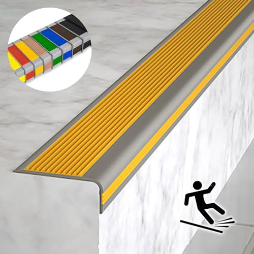 Intérieur Extérieur Antidérapant Nez De Marche Profilé D'escalier, Nez De Marche Escalier Protection D'angles De Rebords, auto-adhésif Ignifuge le caoutchouc Profilé De Marches D'escalier,imperméable.