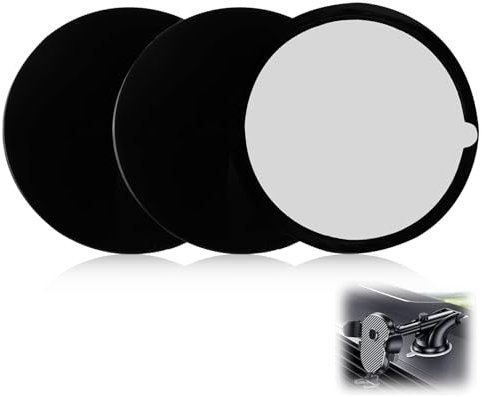 Pack de 3 Discos Adhesivos para Salpicadero y Parabrisas, Soporte Universal Móvil GPS Coche (80mm)