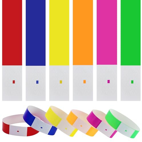 660 Pezzi bracciali ingresso, braccialetti carta eventi, braccialetti carta colorati, 6 colori, per eventi, feste, ingresso, concerti, festival musicali, concorsi