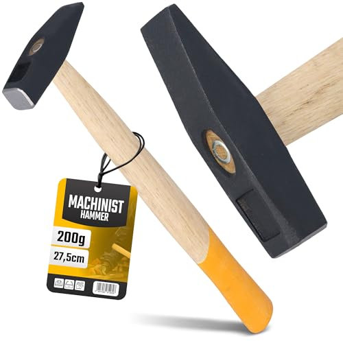 Martillo Cerrajero 200 G Mango Madera Robusta Cabeza Acero Forjado Agarre Ergonómico Confort Uso Prolongado Taller Profesional Herramientas Precisión Metales