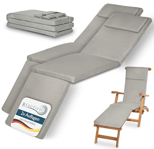 Beautissu 2X Cojin Colchoneta Tumbona Exterior desenfundable para Hamaca