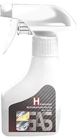 Generisch Scheinwerfer Aufbereitung Flüssigkeit Set, Auto Scheinwerfer Politur Spray, Pro Scheinwerfer-Regenerationsmittel, für Reinigt und Poliert Vermattete Vergilbte (1A)