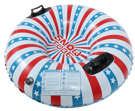 Hemobllo Trineo Inflable Redondo de PVC 96 CM Deslizador de Nieve Grueso Adultos Resistente a Bajas Temperaturas Juguete de Invierno para Exteriores Asas Reforzadas para Seguridad