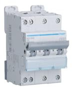 Disjoncteur 6A 3P+N courbe D 6-10kA 3M bornes vis HAGER NGT806