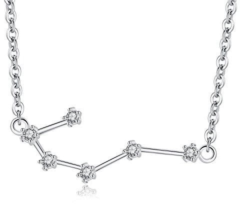 VIKI LYNN Collier Pendentif de Série Douze Constellations Cancer en Argent Fin 925 et Zircon Fantaisie Femme Bijoux 12 Signes du Zodiaque Astrologique Idée Cadeau Femme