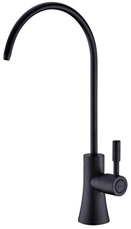 EKRTE Matte Black Drinking Water Faucet for Kitchen Sink, Stainless Steel Kitchen Water Filter Faucet,Commercial Water Filtration Faucet for Under Sink Water Filter System, RO Faucet in Matte Black