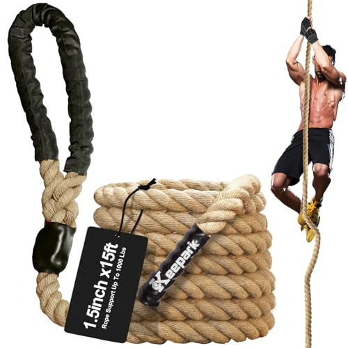 Climbing Rope, 1.5 Inch in Diameter Gym Climbing Rope, No Mounting Bracket Included, Length Available 15Feet