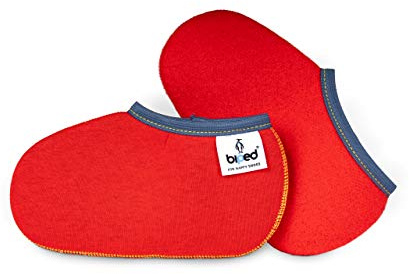 biped chaussettes pour bottes d’enfants ZWERGPINGUIN - chaussettes pour bottes en caoutchouc en rouge ou bleu - chaussettes pour ski et patins à glace z2742(rouge-35-36)