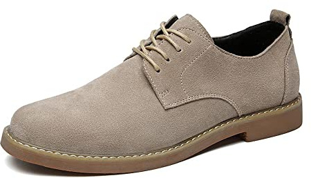 Zapatos Oxford de piel de ante de estilo británico para hombre, estilo casual, con cordones, Arena, 41 EU