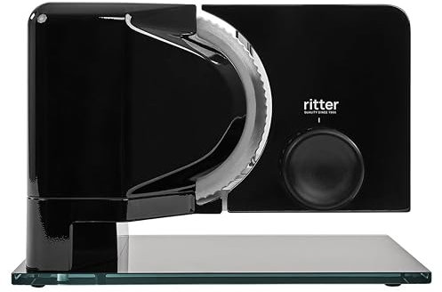 ritter sono 2 Elektrischer Allesschneider & Brotschneidemaschine aus Metall mit ECO-Motor, Made in Germany, Schwarz