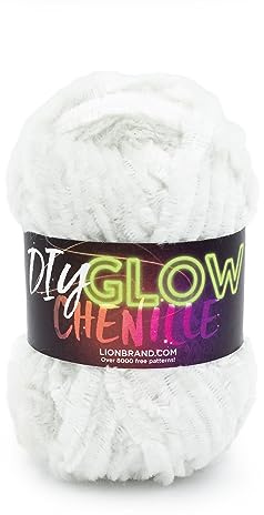 Lion Brand Yarn Hilo de chenilla brillante DIY, perla