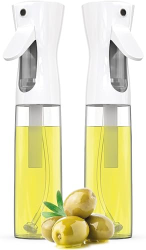 AYADUKA 300ml Olive Oil Sprayer. BPA Free, Fine Mist, 300ml Capacity, Efficient Multi-Purpose Valve. White/Black Oil Dispenser Spray Bottle for Cooking, Air Fryer, Salad