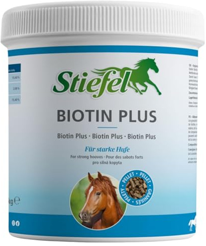 RL24 Stiefel - Biotin Plus Pellet für Starke Hufe, Hornwachstum, Haut & Fell – Ergänzungsfuttermittel mit Biotin, Methionin & Zink – bei Biotinmangel & Fellwechsel – 1 x 1000 g Dose