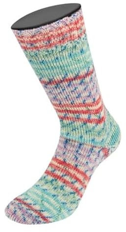 LANA GROSSA Landlust Sockenwolle 6-fach | Sockenklassiker, bedruckt und waschmaschinenfest | Handstrickgarn aus 80% Schurwolle (Merino) & 20% Polyamid | 150g Wolle zum Stricken & Häkeln | 390m Garn