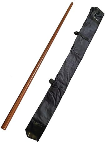 TEKKA BUDO Set BO Stab Roteiche mit Waffentasche - 182 cm Gerade Ausführung - Japanischer Langstock Holz - Aikido Kobudo Kampfsport