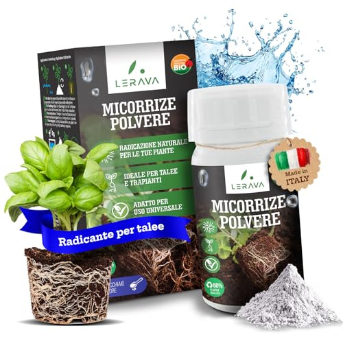 LERAVA Micorrizas en Polvo (4x50 g) - hongos micorrícicos naturales - favorece el enraizamiento de esquejes y orquídeas - abono orgánico soluble para plantas de interior, exterior y jardín