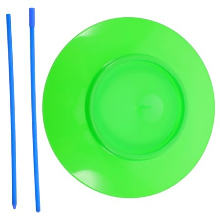 Genérico Tocadiscos Malabares Juego De Malabares Juguete De para Juguete De Circo Platos Malabares con Palos Juguete De Juego De Habilidad De Malabarismo Verde El Plastico