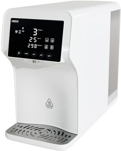 HIXO Osmossystem (RO) – vattenfilter för bord | med variabla temperaturnivåer (upp till ~100 °C) och TDS-display | ingen fastvattenanslutning krävs | rent, kalkfritt dricksvatten – varmvatten