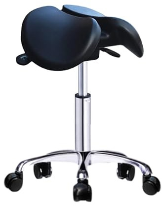 FXLUHAY Taburete Giratorio Ajustable con Asiento de Silla de Montar, Resistente, for Uso Dental, salón de Belleza, masajes y Oficina. Silla de Trabajo con Pedal Elevador for Laboratorios y Estudios.