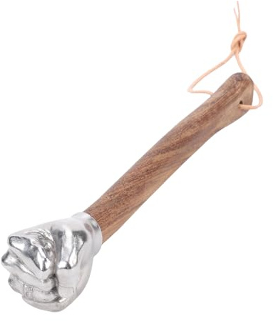 Qudinip Martello a Mano, Impugnatura Antiscivolo con Testa in Acciaio Inossidabile in un Unico Pezzo, Manico in Legno, con Ferro Duro Incorporato, per Uso Domestico di Giardinaggio (Pugno di testa)