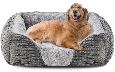 Heymamba Extra Large Dog Bed, XL Dog Sofa Bed Washable, 89x64x23cm | Extra Large Dog Sofa Bed with Soft Rose Velvet Surface, Waterproof, Easy-clean. Non-slip base, PP Cotton Fill for Large Dogs.