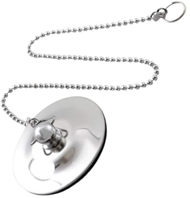 FOYTOKI Stainless Steel Drain Stopper with Chain Bathtub and Sink Water Stopper Plug for Bathroom Drain for Shower and Wash Basin Use