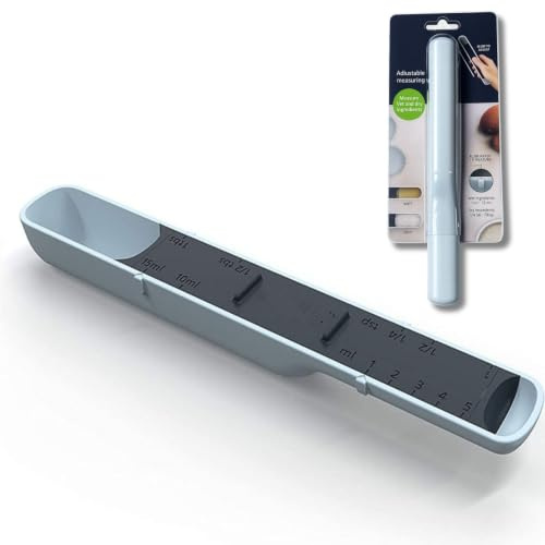 Cuchara Medidora 12 en 1, Medidas Exactas en Gramos y Mililitros para Líquidos y Sólidos con Dosificador Ajustable, Especial para Repostería, Cocina, Proteína, Creatina, Café y Dietas, Libre BPA
