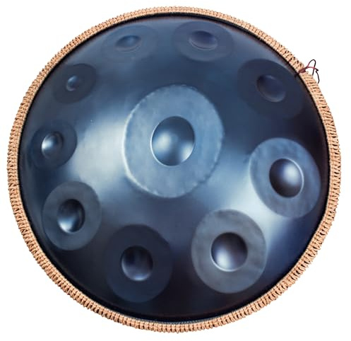 ANTETOK Handpan Drum D Minor 10 Notes 22 pouces,Hang Drum,tambour de main,avec sac de Transport et Support, Sound Performance, Instrument de Musique Professionnel（Bleu）
