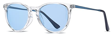 HJSTES Polarized Kids Sunglasses for Girls Boys, 100% UV Protection for Children Sun Glasses, 50MM(Clear Frame/Blue Lens)