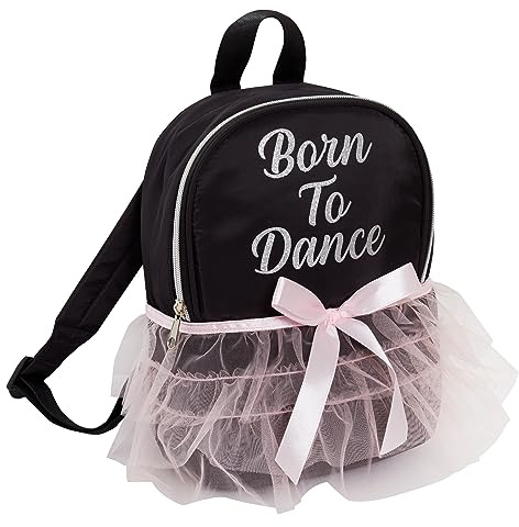 Ultimate Kids Born To Dance Mini Backpack for Girls Dance Bag Gym Sports Ballet Dancer Duffle Bag Cheer Dancing Yoga Class Womens Day Bag Handbag Black and Pink School Rucksack