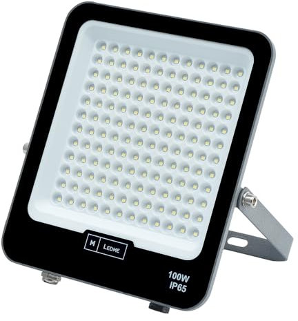 M Ledme - Foco Proyector Led Napoli Plus 100W, 12.000 lumen, IP65 Regulable, Color Luz fría (6000k), Iluminación exterior, De uso para jardín, patios, parking, hotel, naves etc.