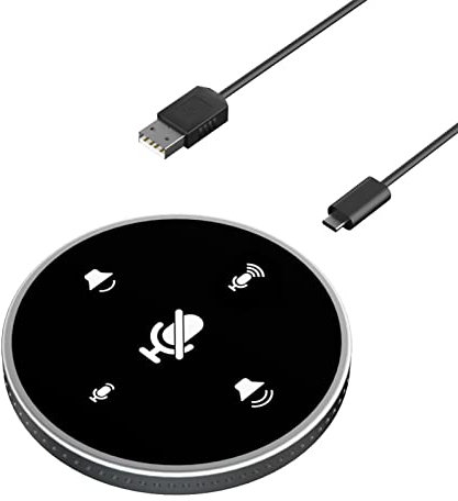 YIWENG Desktop USB Altoparlante per conferenza Microfono Altoparlante Integrato 360 ° Omnidirezionale PC Computer Microfono a condensatore con Funzione di disattivazione dell'audio Regolazione del