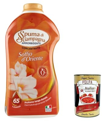 6x Spuma di Sciampagna Konzentrierter Weichspüler Soffio d'Oriente 65 Wäschen 1300ml + Italian Gourmet polpa 400g