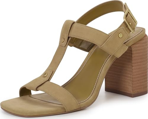Vince Camuto Women's Clarissa T-Strap High Heel Sandal, New Tortilla, 8