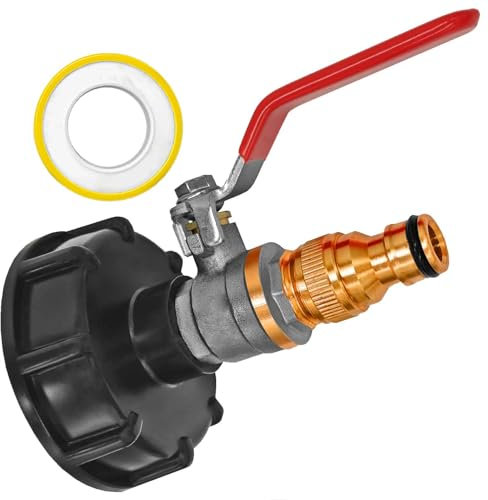 MegaHaustechnik IBC Adapter S60x6 Kugelhahn mit Stecker für Gardena Gartenschlauch