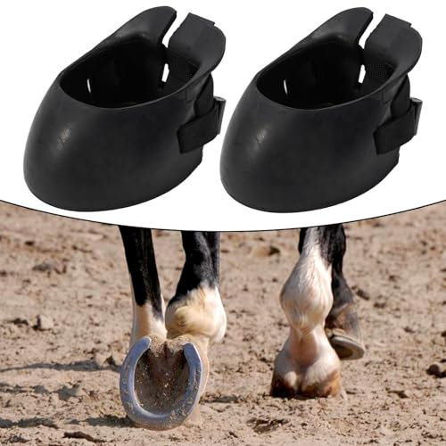 2 Stück rutschfeste Gummi-Hufschützer, Hufschutzschuhe, Hufschützer, Hufstiefel (M)