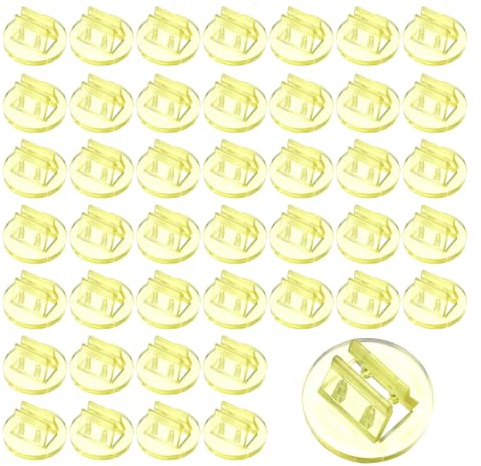 PATIKIL Portatarjetas, 100 Pcs 0.8 Pulgadas Soporte De Mesa De Acrílico Soporte Para Números De Mesa Soporte Para Tarjetas De Nombre Para Exhibición De Fotos Menú Decoración, Amarillo