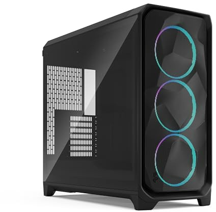 Fractal Design Meshify 3 XL Black RGB Tempered Glass Light Tint - Mesh Front Panel - Three ARGB Momentum 14 Gen 2 Fans Included - Spacious Interior - GPU up to 512mm - E-ATX/ATX/mATX Support