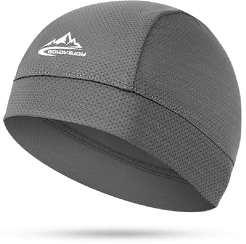 Moisture Wicking Cycling Skull Cap Womens Mens Running Hat Under Helmet Liner Lightweight Beanie (UK, Alpha, S, L, Grey)