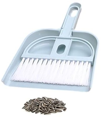 lisutupode Set Scopa e Paletta, Set Scopa e Paletta - Set per la Pulizia della scrivania,Set Portatile di Paletta e Spazzola per la Pulizia delle Mani per Tastiera, Piano di Lavoro